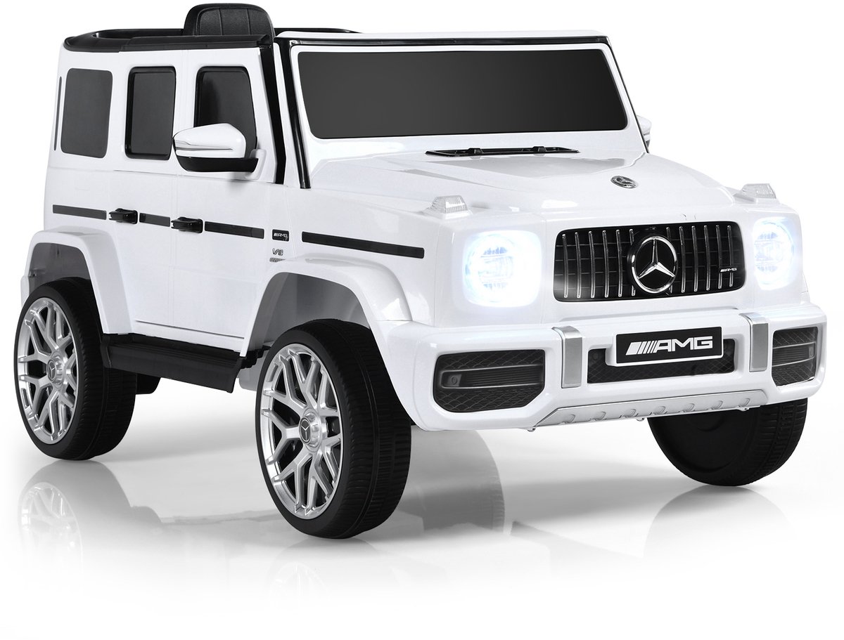 costway mercedes benz elektrische auto voor kinderen elektrische kinderauto met muziek en koplamp 3 5 km u incl 2 4g afstandsbediening elektrische auto voor kinderen vanaf 3 jaar wit