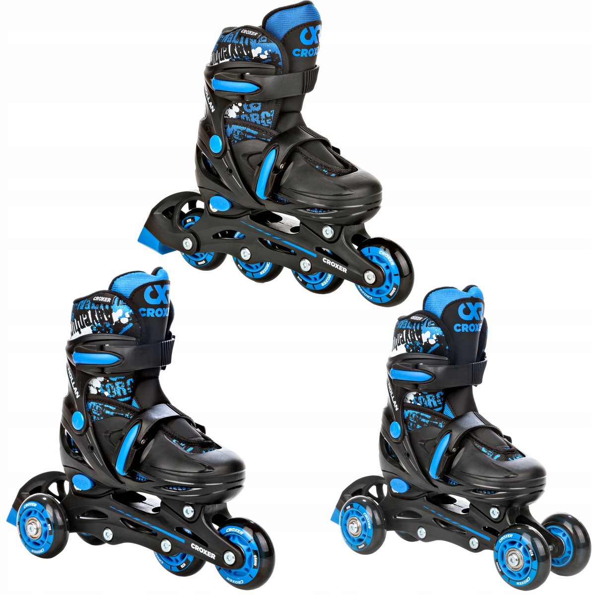 Croxer Nollan 3-in-1 LED-schaatsen, maat 26-29, verstelbaar Rolschaatsen kopen online