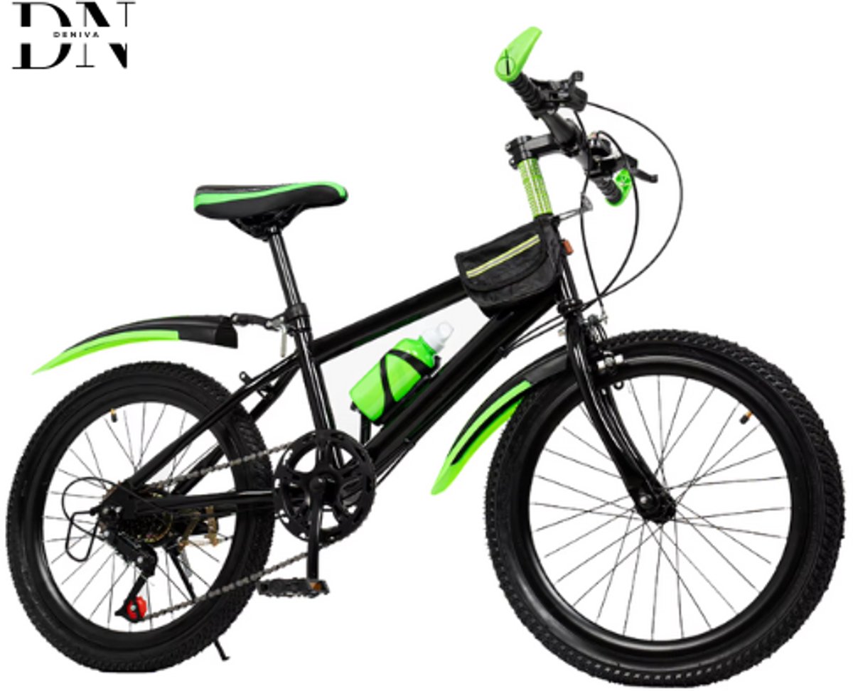 Deniva - Mountainbike - Kinder mountainbike - 20 inch - 7 Versnellingen - Verstelbaar Zadel - Groen - 8–13 Jaar- Kinderfiets Kinderfiets kopen online