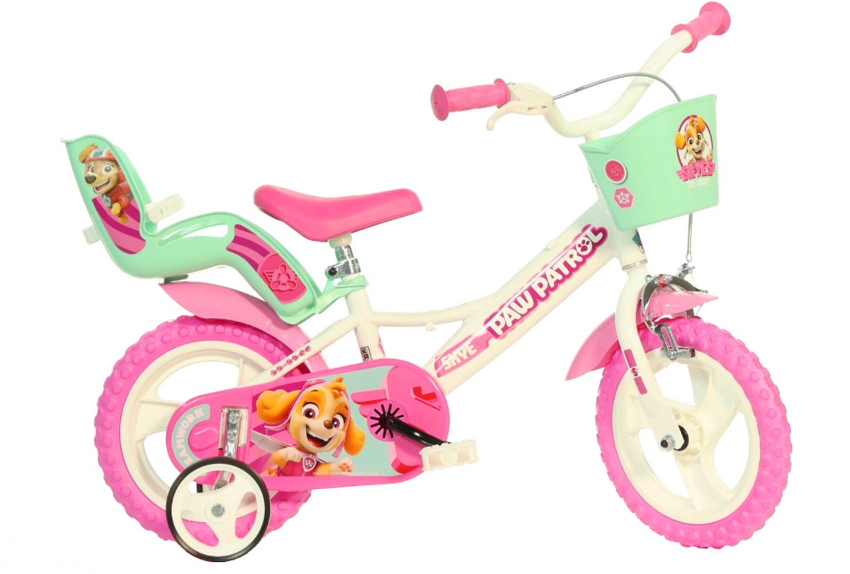 dino bikes paw patrol skye 12 inch meisjesfiets doortrapper