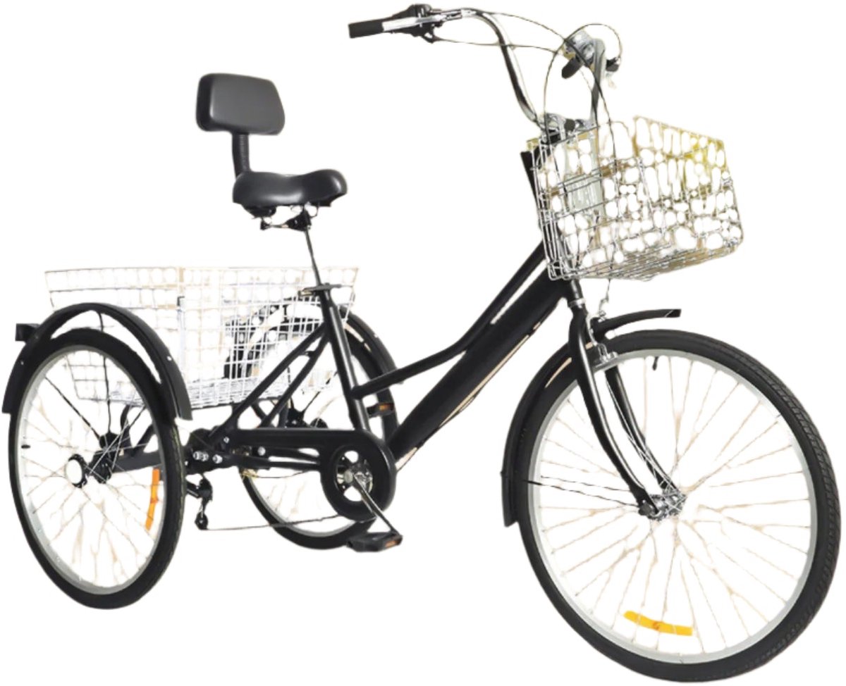 driewieler drie wiel fiets seniorenfiets comfortfiets 24 inch 7 versnellingen ergonomische zitting