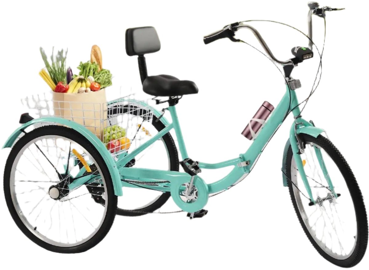Driewieler – Driewiel Fiets – Driwieler – Driewielfiets – 7 Versnellingen – Stalen Frame – Inklapbaar Frame - Groen Driewieler kopen online