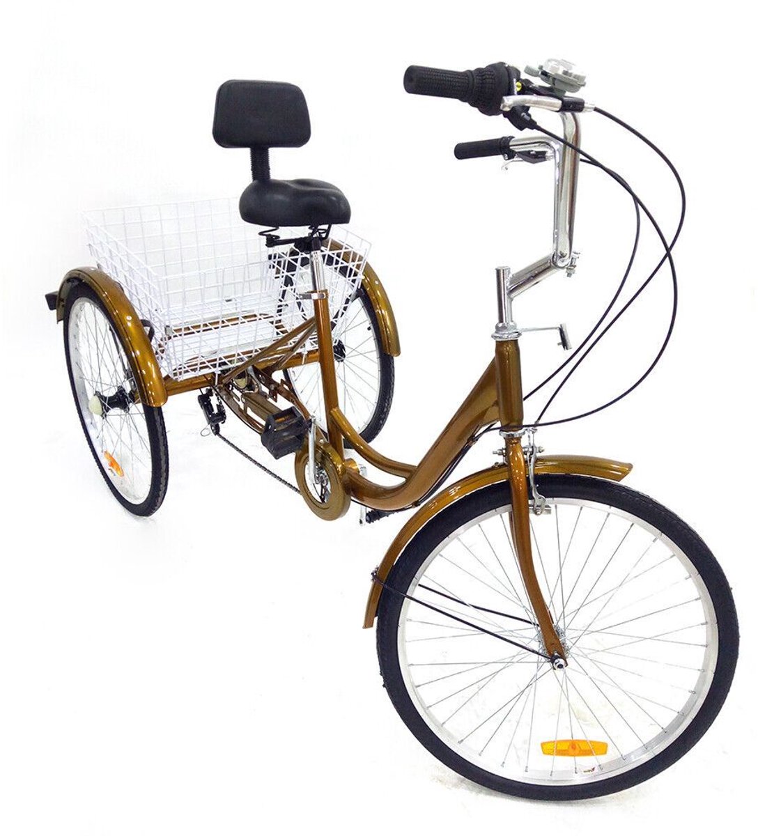 driewieler voor volwassenen drie wielen fiets comfortabele driewieler seniorenfiets aluminium frame 6 versnellingen ergonomisch zadel