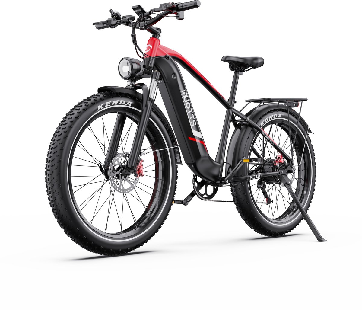 duotts f26 lite elektrische fiets 250w motor 48v 18ah accu 26 4 0 inch banden 25km u snelheid 90km bereik shimano 7 versnellingen zwart
