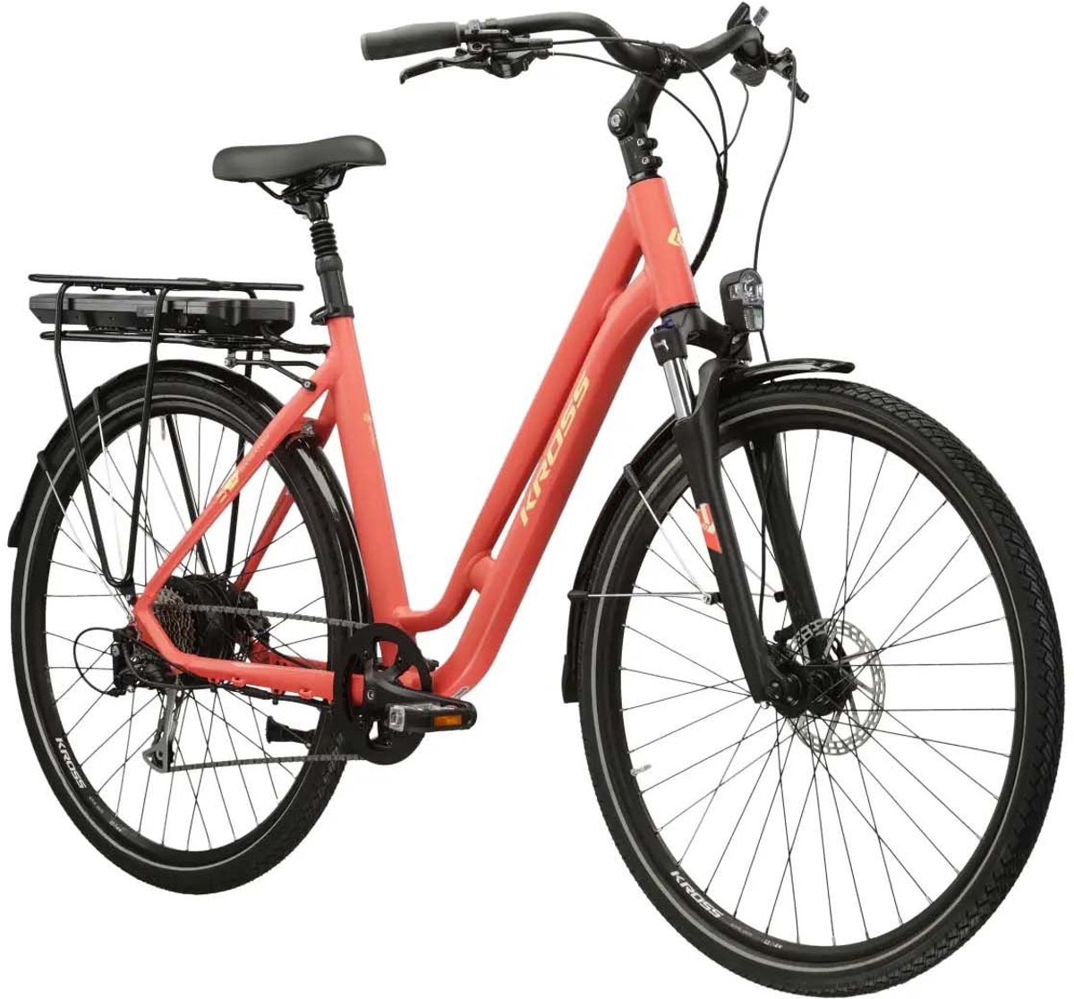 E-bike 28'' Kross Sentio Hybrid 2.0 - model 2025 - mat koraal - Medium (20'') Fiets (elektrisch) kopen online
