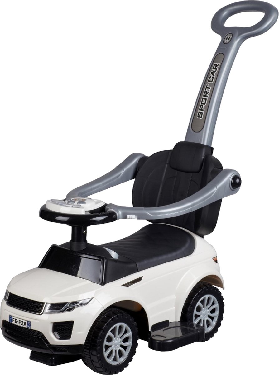 Eco Toys - 3-in-1 Loopauto - Range Rover Design - Wit - Met Duwstang, Voetsteunen & Claxon - Opbergruimte Onder Zitting - Vanaf 1 Jaar - Max. 27 kg Loopauto kopen online