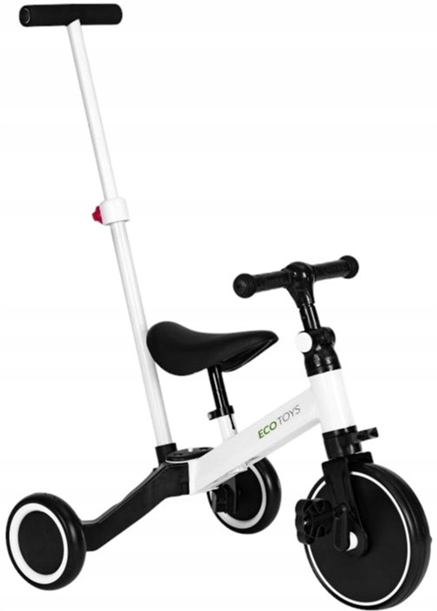 EcoToys Loopfiets met Duwstang YM-BT-6 - Wit/Zwart Driewieler kopen online