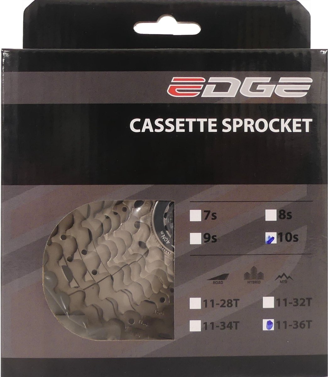 edge cassette 10 speed csm6010 11 36t zilver