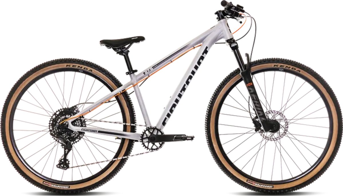 eightshot x coady kinder mountainbike 8 versnellingen 27 5 inch zilver grijs vanaf 12 jaar