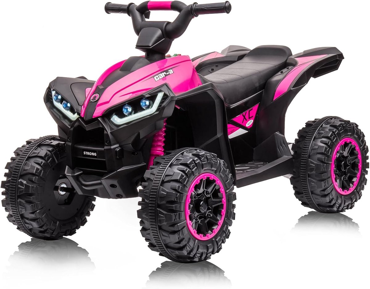 elektrische kinder quad 12v 4x4 met afstandsbediening 2x35w motor mp3 usb bluetooth geschikt voor 3 6 jaar roze