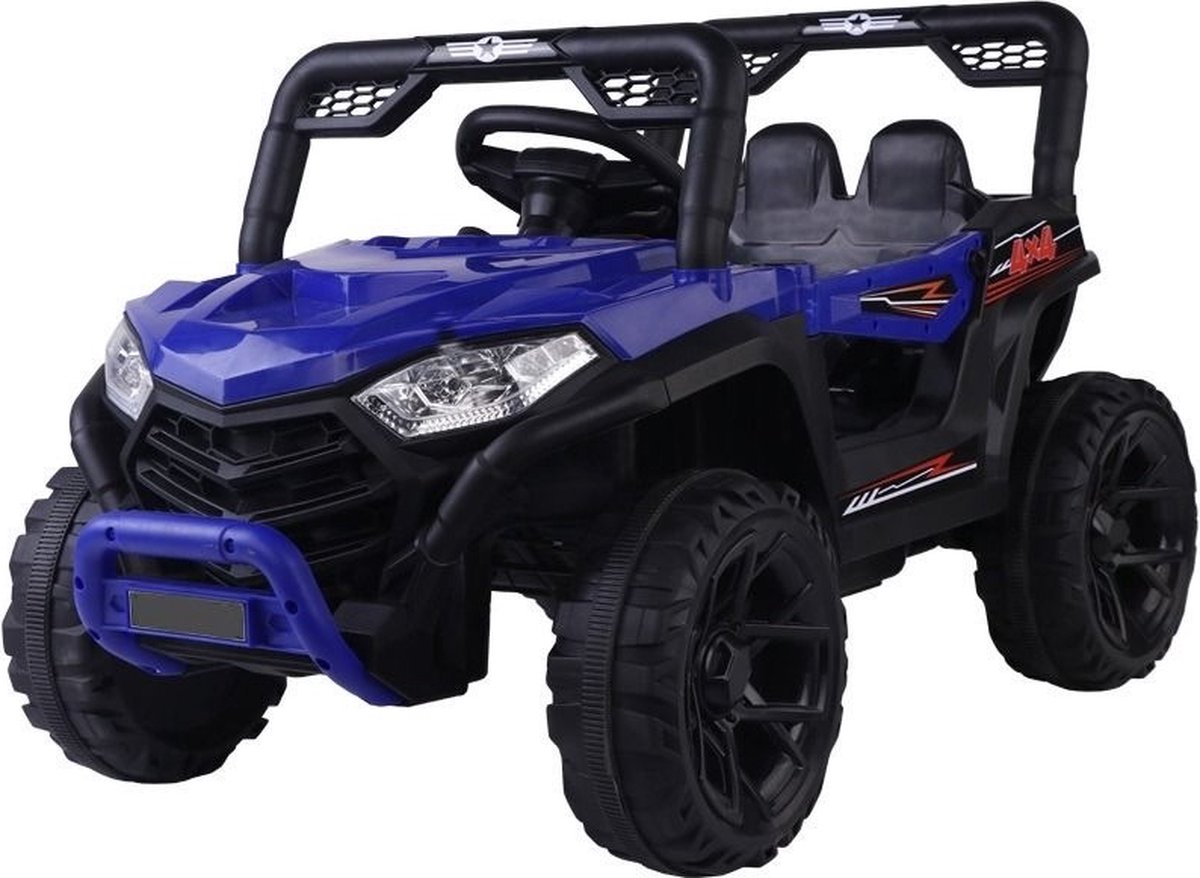 Elektrische kinderauto - Kinderbuggy met afstandsbediening - Tweezits - 2 tot 7 jaar - Blauw Accuvoertuig kopen online