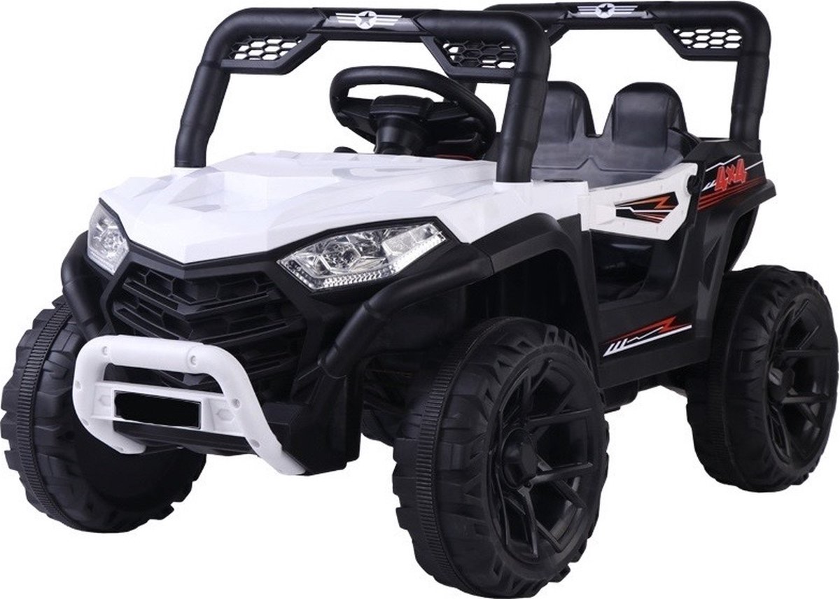 Elektrische kinderauto - Kinderbuggy met afstandsbediening - Tweezits - 2 tot 7 jaar - Wit Accuvoertuig kopen online