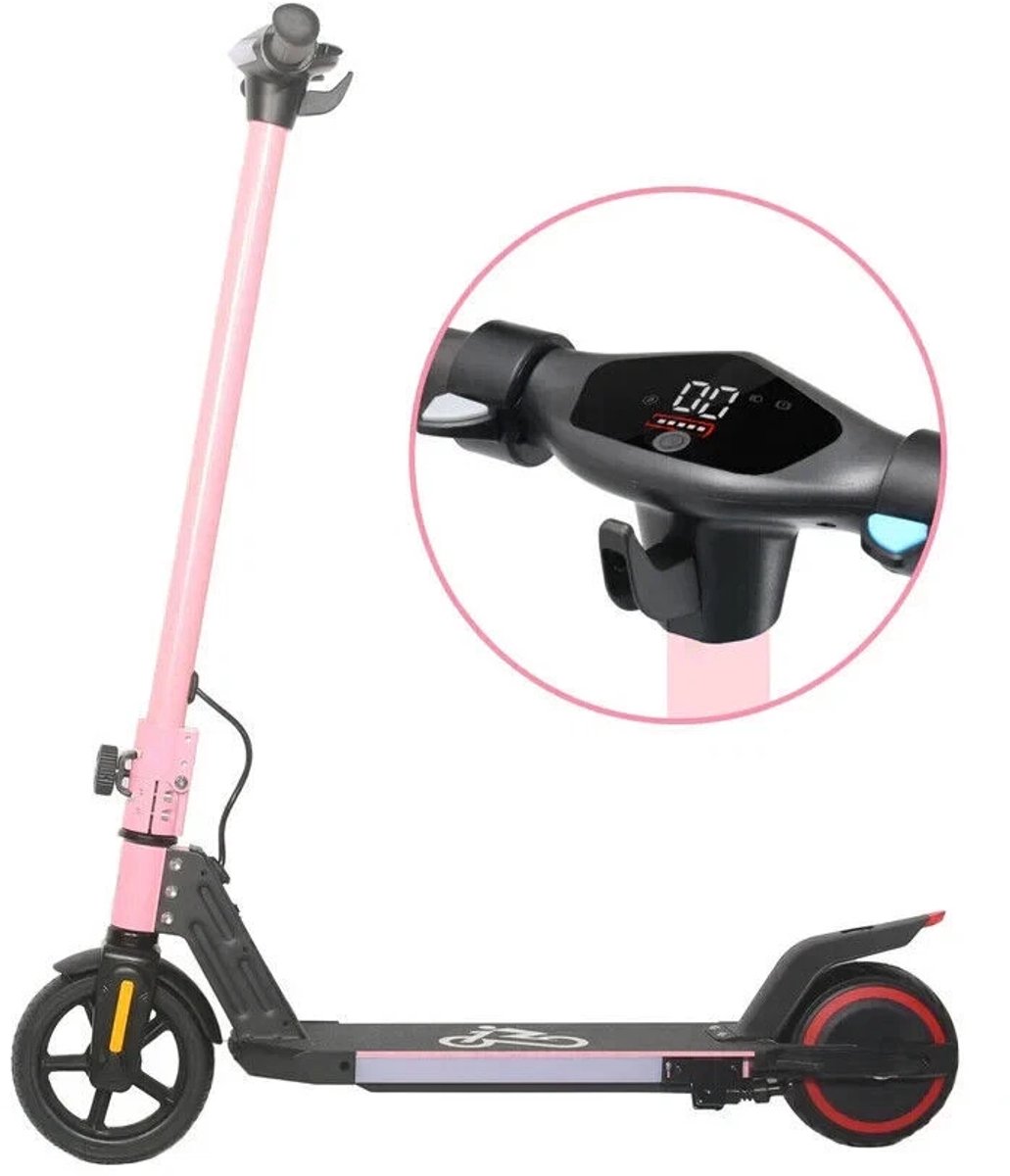 emoko a43 elektrische step kinderen kinderen inklapbaar 130w met voetrem en handrem draagkracht tot 70 kg roze