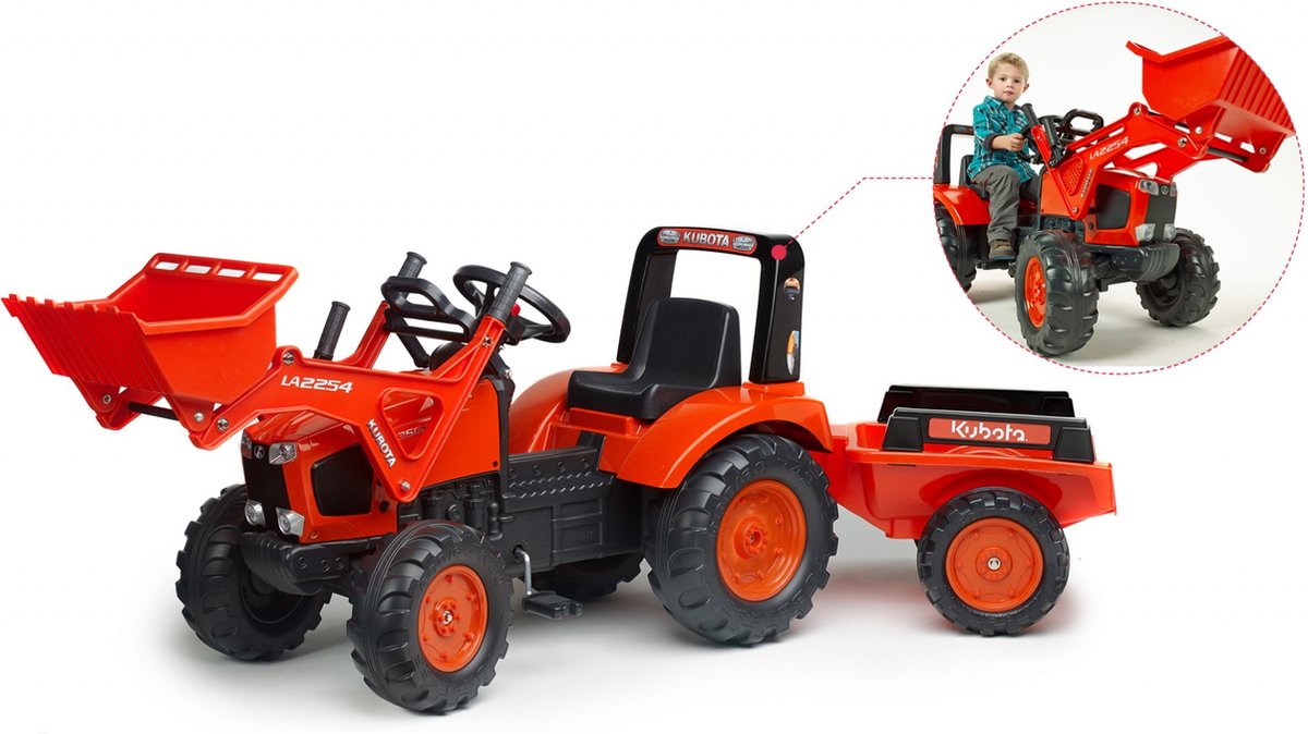 falk kubota m135gx graafmachine aanhangwagen