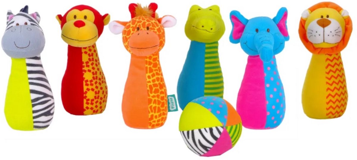 Fiesta Crafts jungle bowling spel kleurrijk karton speelgoed. Step kopen online