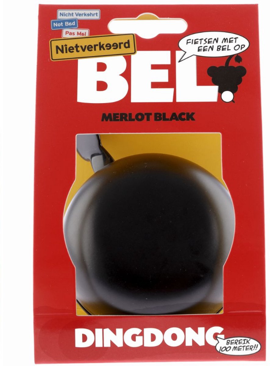 fietsbel ding dong nietverkeerd 80mm merlot black