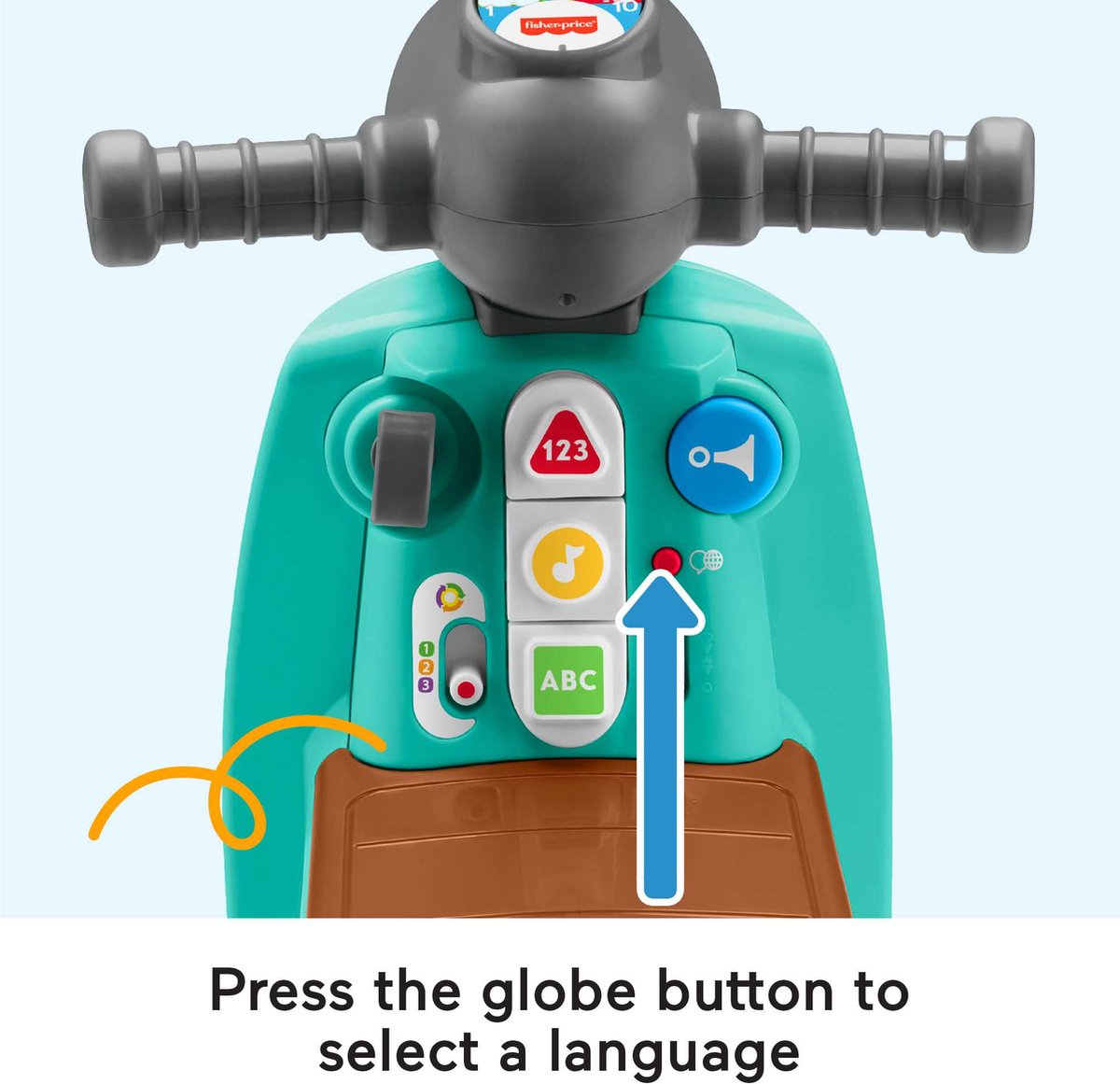 fisher price motorscooter met geluid ride on blauw