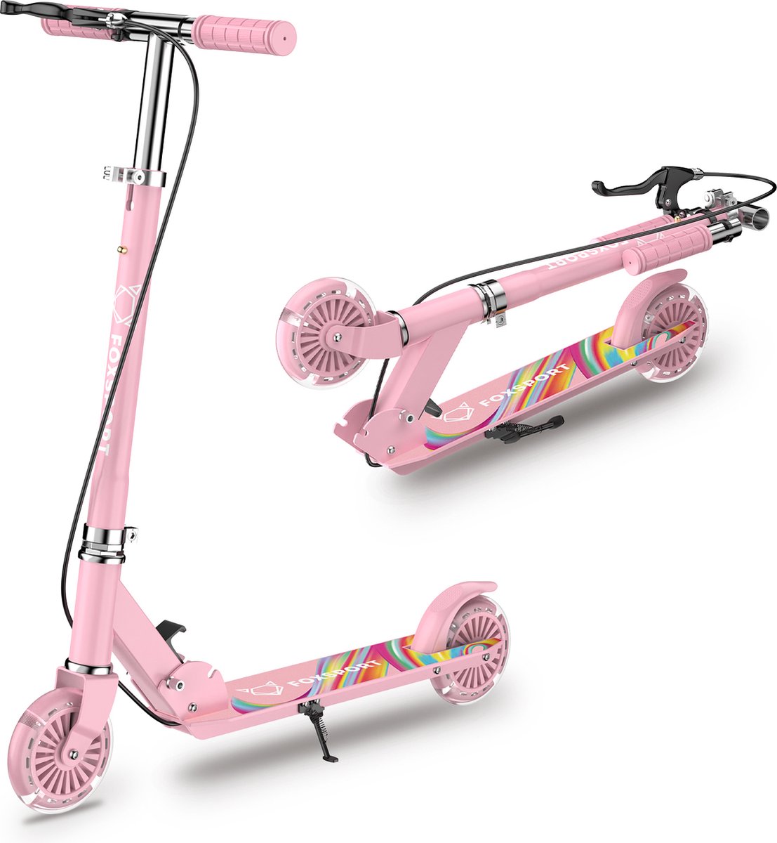 FOXSPORT Kinderstepjes - Kinderscooter -Kinderstep-Draagkracht tot 100 kg-Kick Step - Lagers ABEC-7- Drie instel - Roze Step kopen online