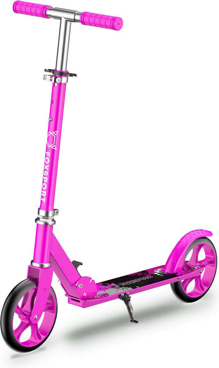 foxsport step volwassenen opvouwbaar scooter met grote wielen buitenspeelgoed autopeds stepperbike autoped bike cadeau handrem en voetrem roos