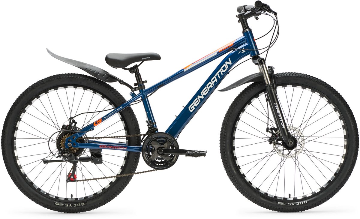 generation m 760 mountainbike 26 inch blauw met spatborden