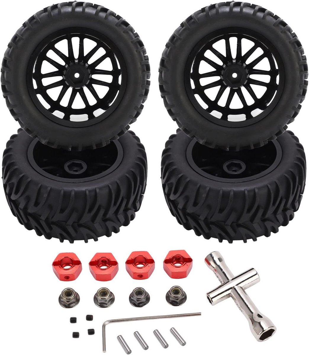 green glow rubberen banden voor 1 8 en 1 10 kortebaanvrachtwagens zwart