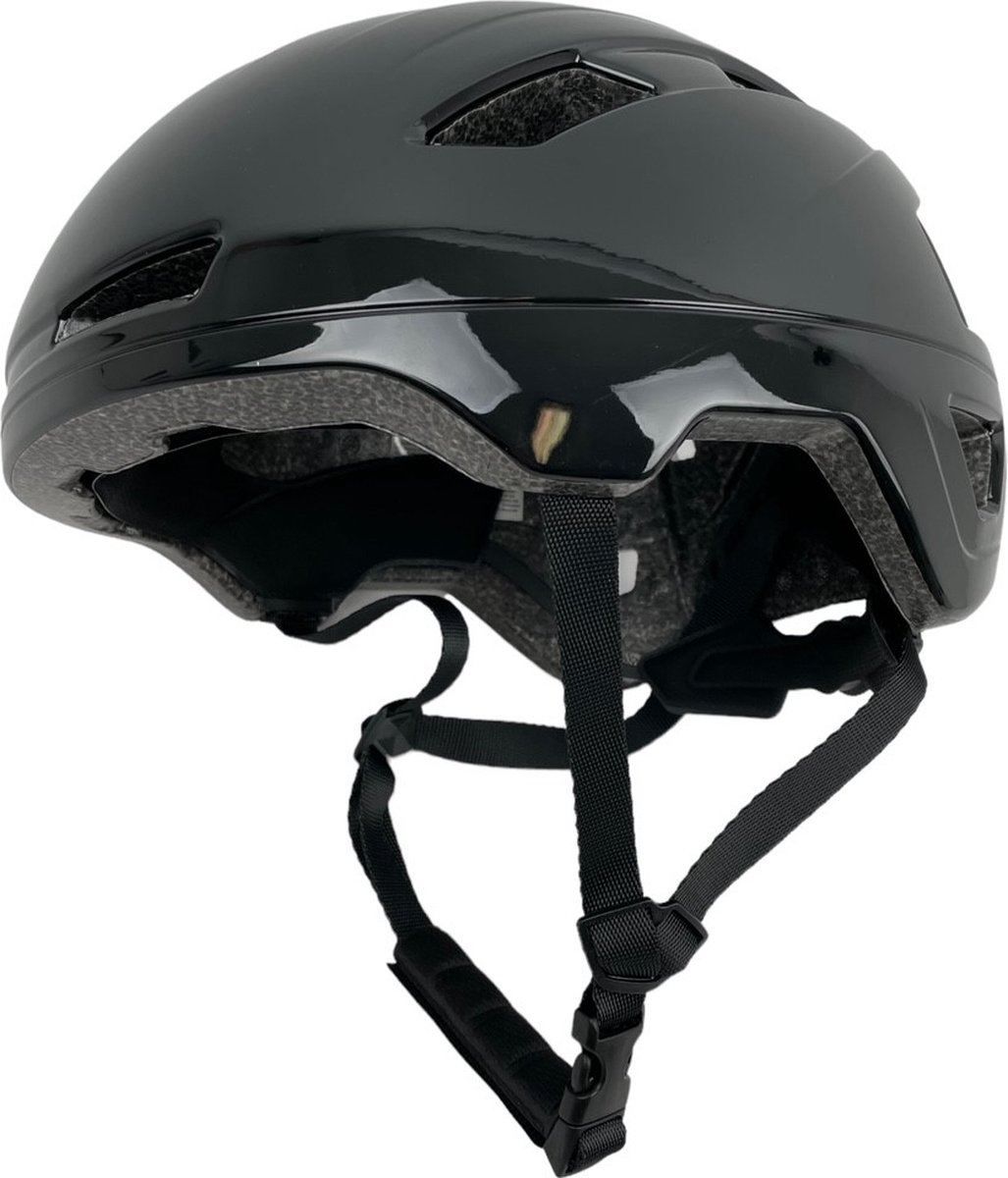 helm dmp cab safety voor speed pedelec snorfiets met reflectie nta 8776 gekeurd glans zwart maat l 56 62cm