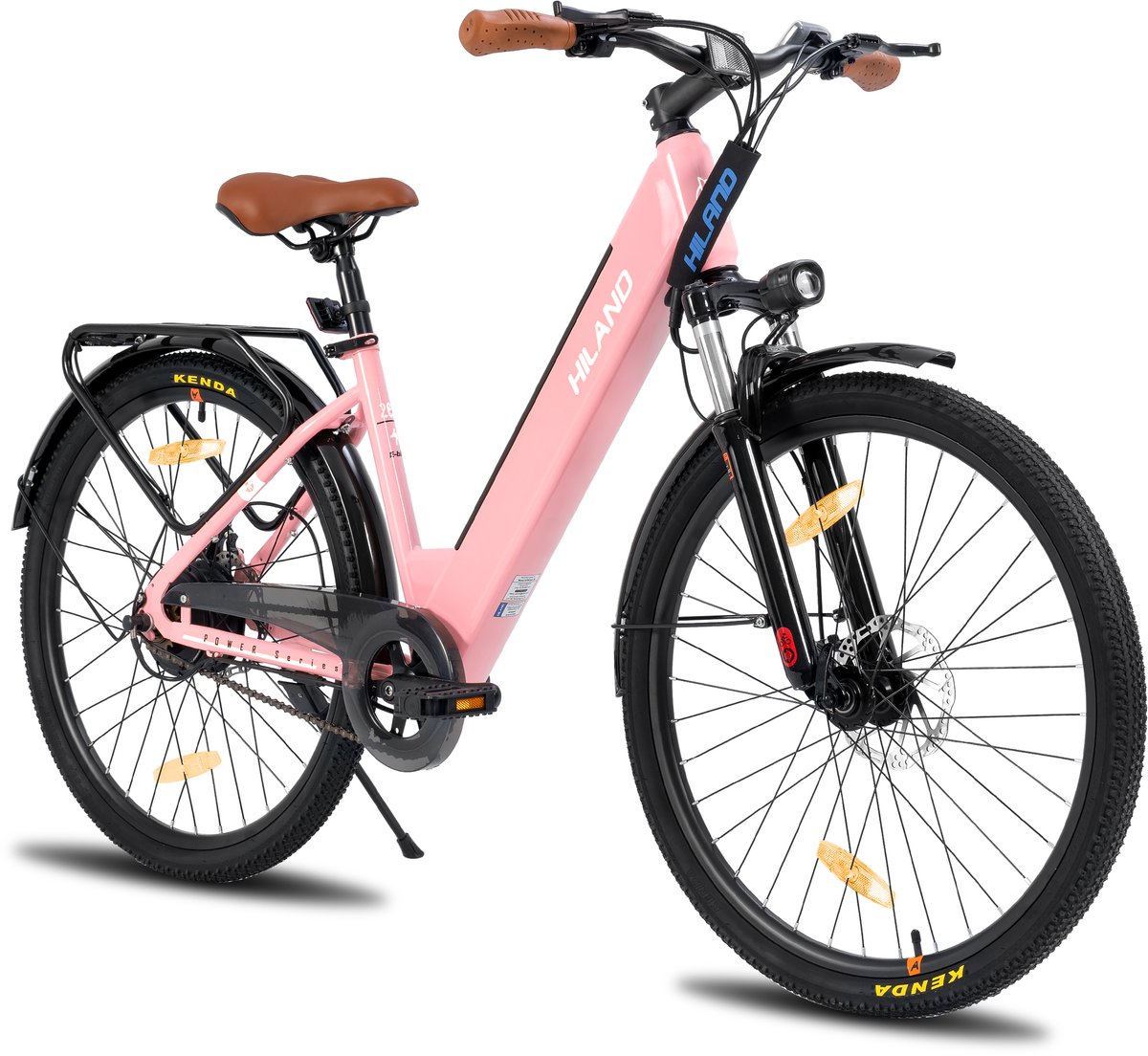 Hiland 26 Inch Elektrische Fiets (E-Bike) voor Dames & Heren - 36V 7.8Ah Batterij - 250W Motor - Comfortabele Step-Through Frame - Voorwielvering - Roze Fiets (elektrisch) kopen online
