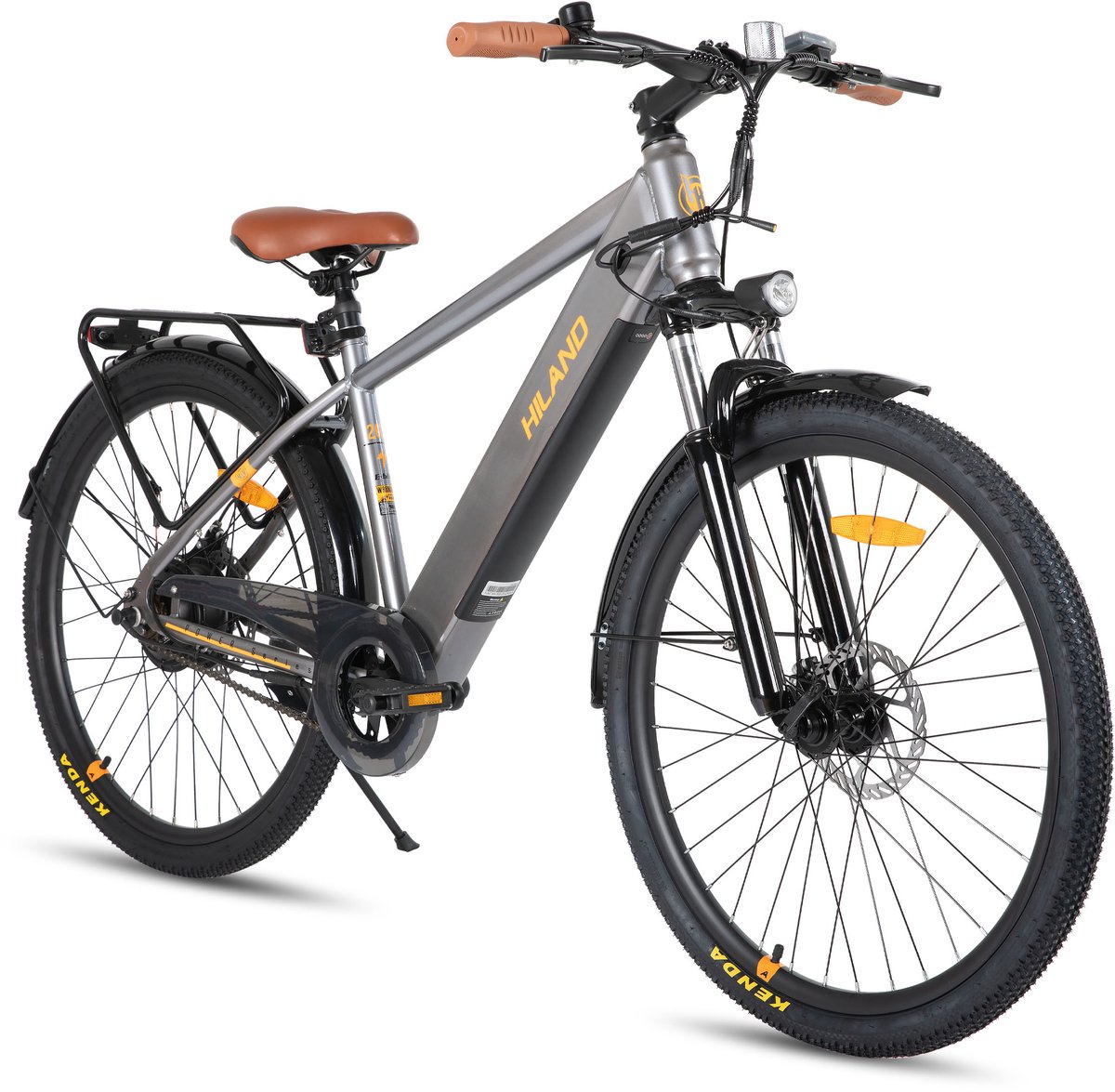 Hiland 26 Inch Elektrische Mountainbike (E-MTB) - 250W Motor - 36V 7.8Ah Batterij - All-Terrain - Voorvork Vering - Grijs Fiets (elektrisch) kopen online