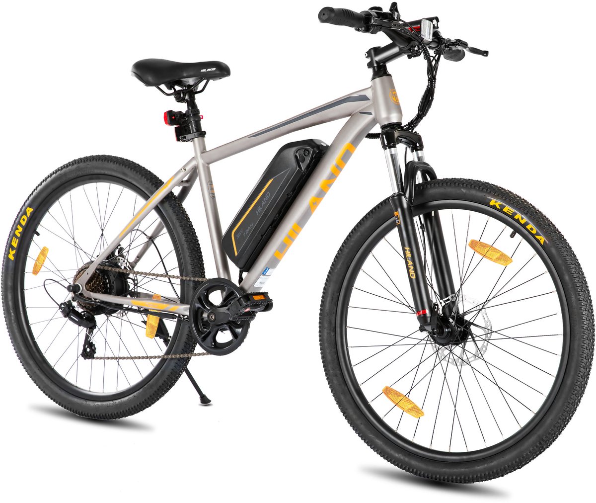 Hiland 26 Inch Elektrische Mountainbike (E-MTB) - 7 Versnellingen - 250W Motor - 36V 7.8Ah Batterij - Schijfremmen - Grijs Fiets (elektrisch) kopen online