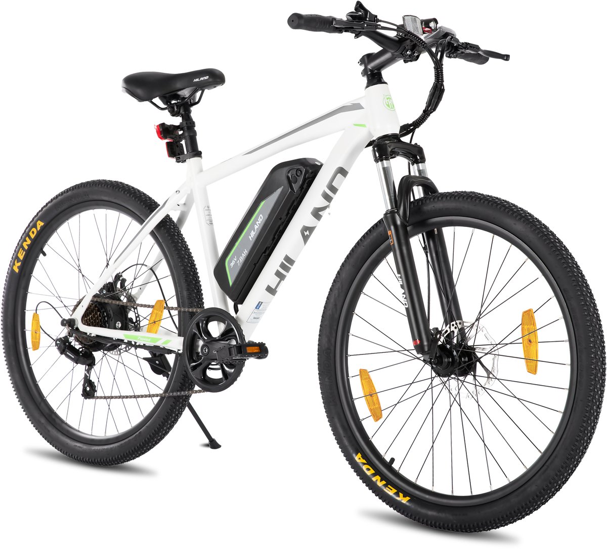 Hiland 26 Inch Elektrische Mountainbike (E-MTB) - 7 Versnellingen - 250W Motor - 36V 7.8Ah Batterij - Schijfremmen - Wit Fiets (elektrisch) kopen online