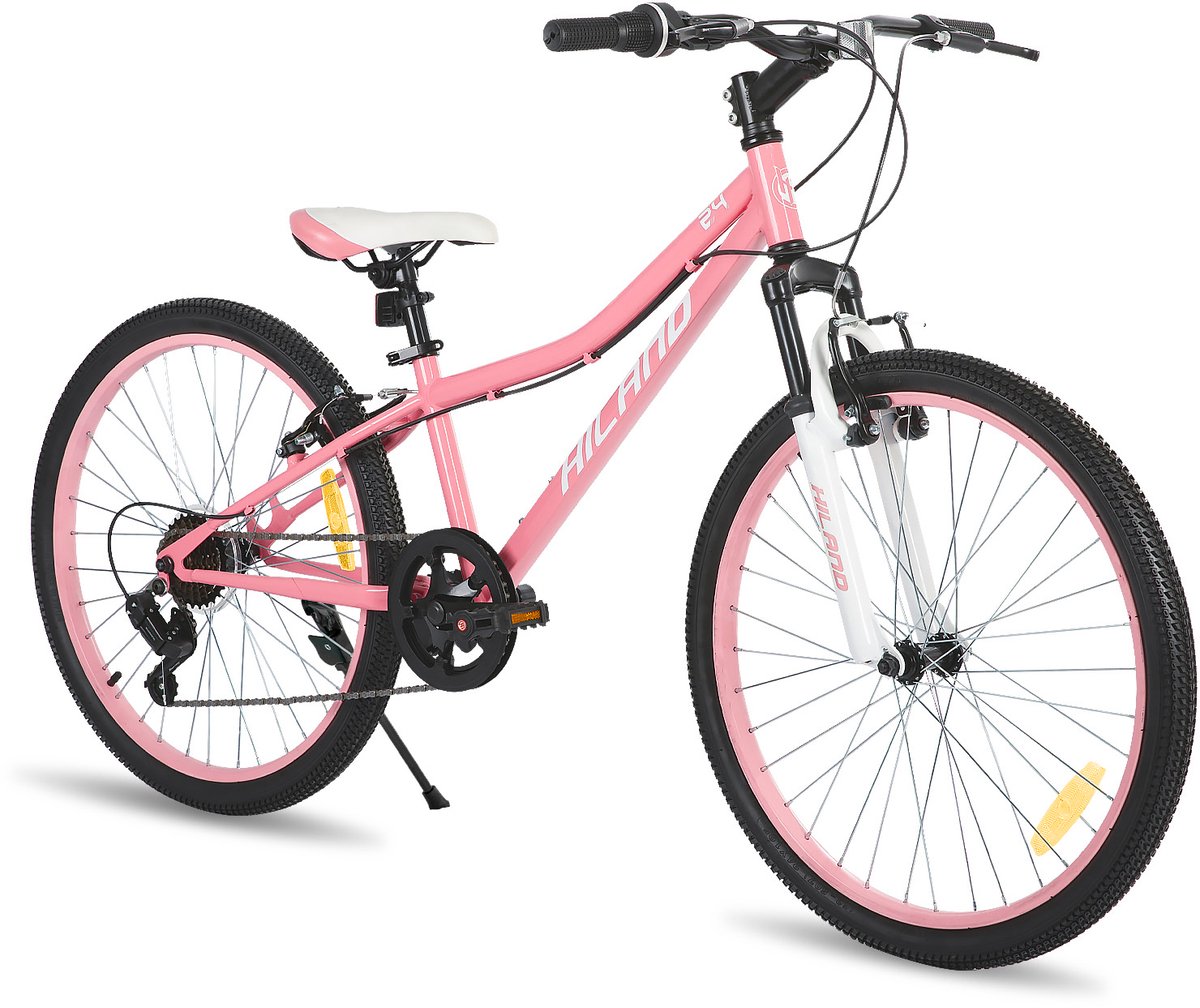 hiland climber 2 0 tiener forensen stadsfiets 24 inch 7 versnellingen v brake roze
