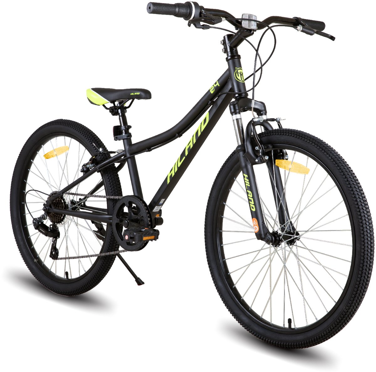 Hiland Climber 2.0 Tiener Forensen Stadsfiets - 24 inch - 7 versnellingen ​​- V-Brake - Zwart Fiets kopen online