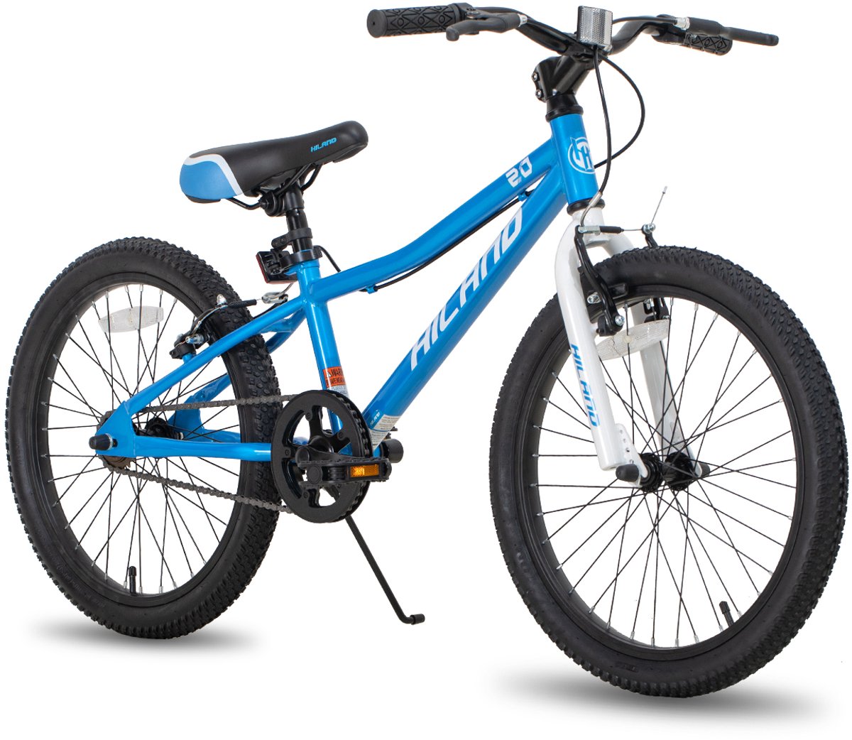 hiland climber tiener forensen stadsfiets 20 inch single speed v brake blauw