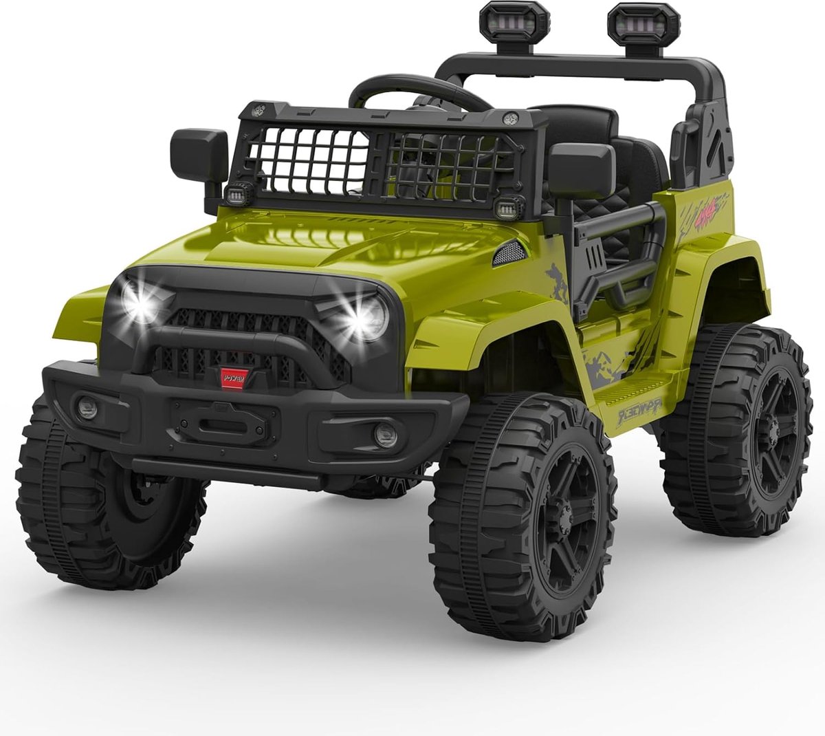 hoerfuriy elektrische kinderauto elektrische auto voor kinderen 12 v auto met veerophanging ledverlichting bluetooth 2 snelheden voor kinderen van 3 tot 8 jaar groen