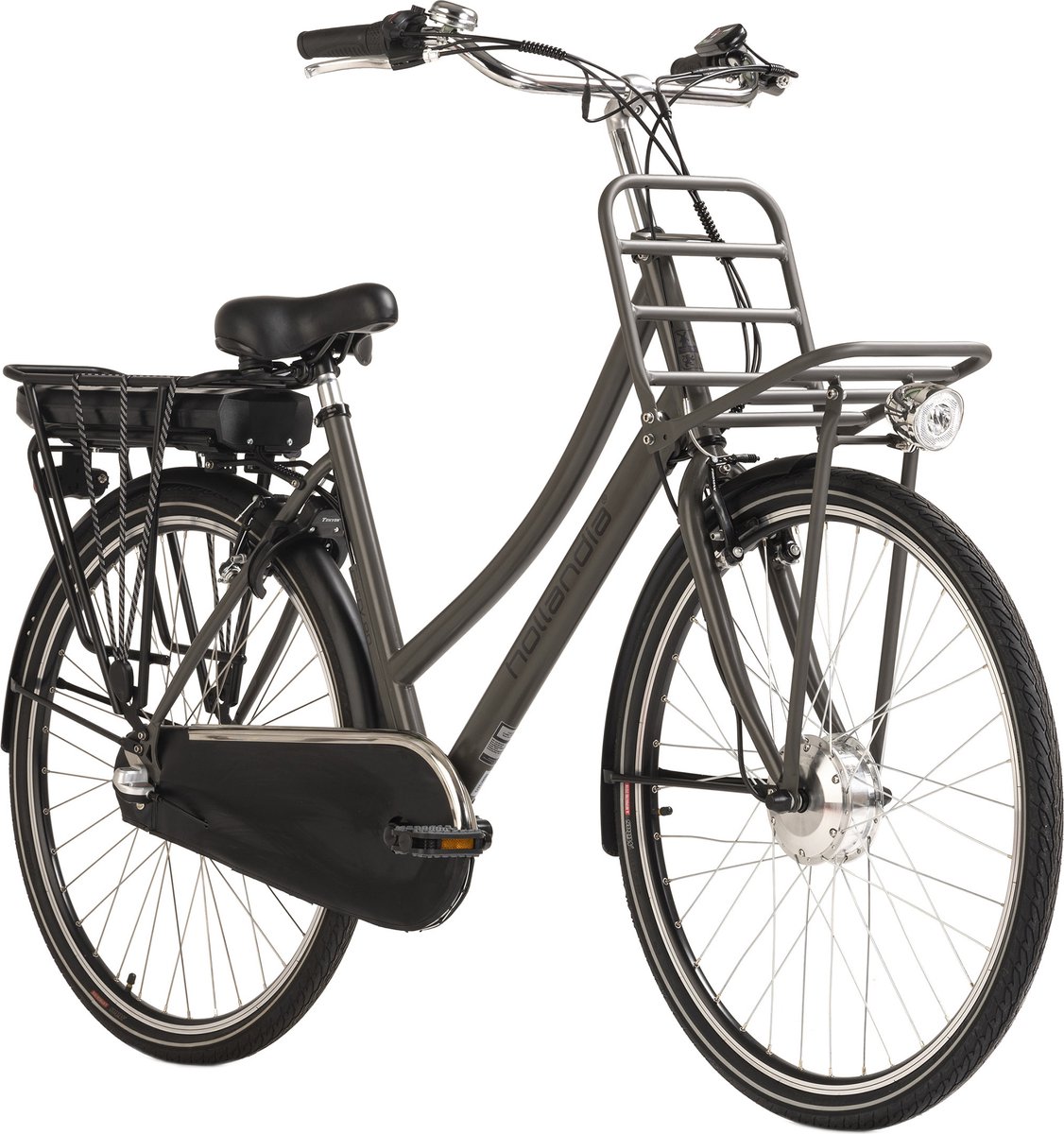 Hollandia Fiets (elektrisch) E-stadsfiets dames Hollandia Carry on 28'' e-bike 3 versnellingen grijs - Fiets (elektrisch) kopen online