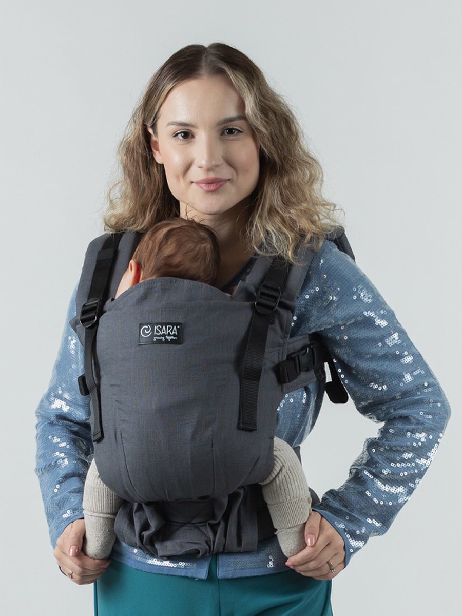 ISARA The One Graphite Linen - draagzak baby - maat 56 - 110 Step kopen online