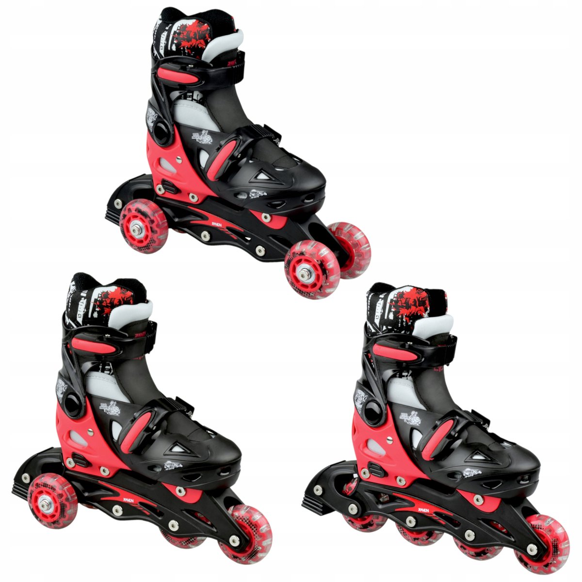 Jools 3-in-1 Verstelbaar RAVEN Singer Zwart/Rood 33-36 Rolschaatsen kopen online