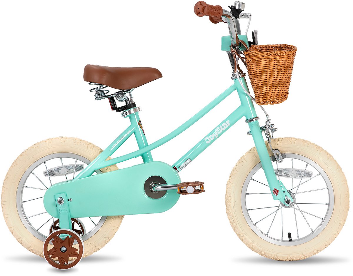 Joystar Fantasy Kinderfiets voor Meisjes - 12 Inch - Mand - Zijwieltjes - Bel - Handrem - Groen Kinderfiets kopen online