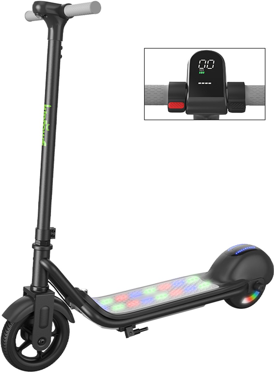 KIDDOWE K1 Elektrische Step Kinderen - 6 tot 12 jaa - 130W - Max 14 km/u - 5-8 km Bereik - Incl LED wielen - Zwart Buitenspeelvoertuigaccessoire kopen online