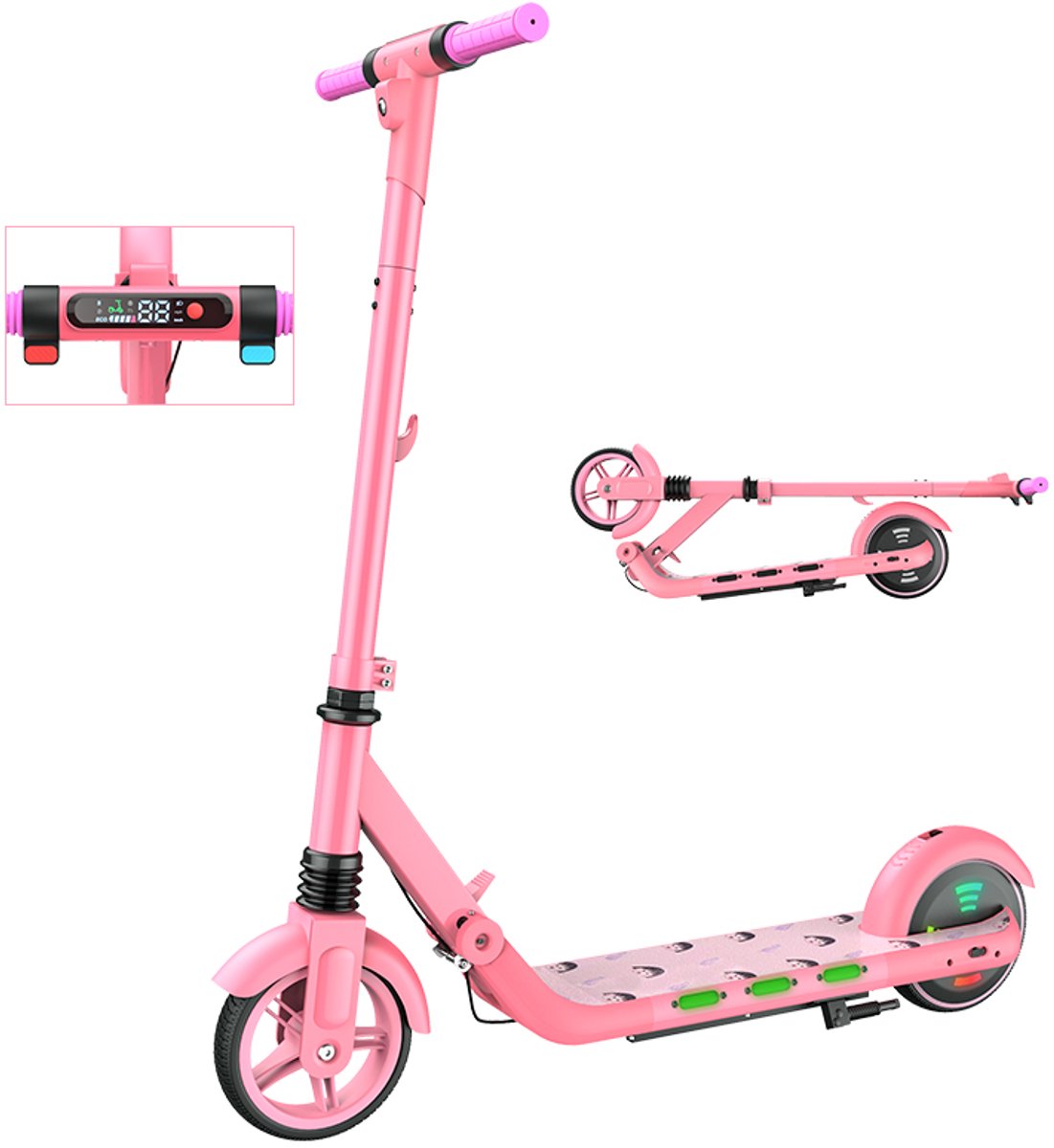 KIDDOWE K2 Elektrische Step Kinderen - Kinderstep Inklapbaar – Bluetooth Muziek – 14 km/u – LED Verlichting – 8km Bereik – 3 tot 12 jaar– Roze Buitenspeelvoertuigaccessoire kopen online