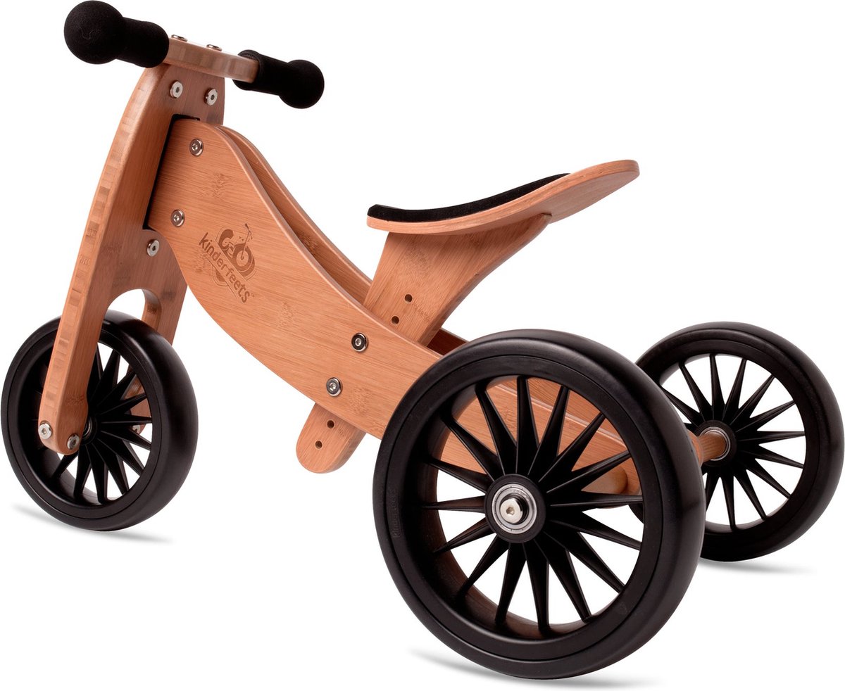 Kinderfeets 2-in-1 houten loopfiets & driewieler Tiny Tot Plus - bamboe Loopfiets kopen online