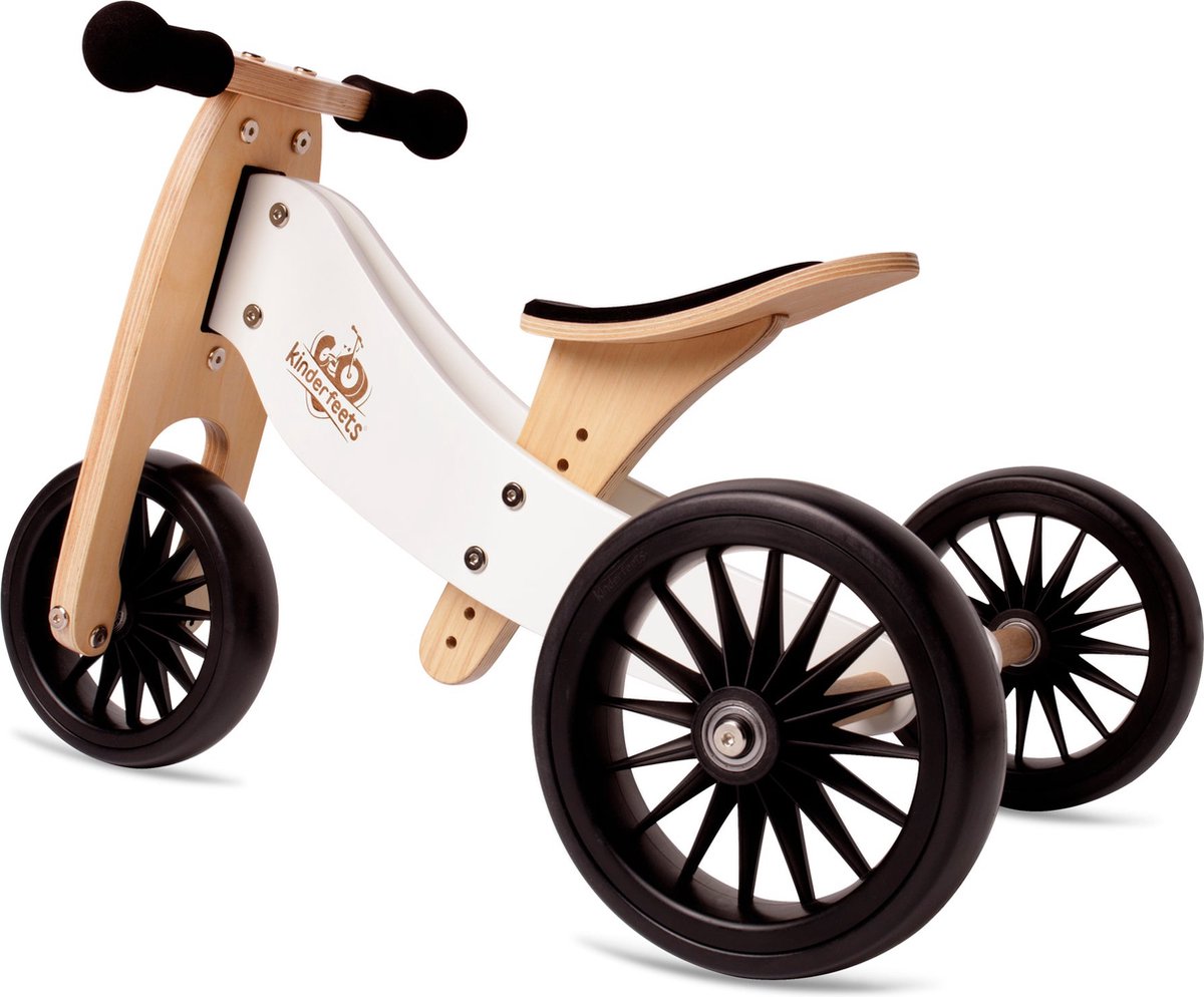 Kinderfeets 2-in-1 houten loopfiets & driewieler Tiny Tot Plus - Wit Loopfiets kopen online