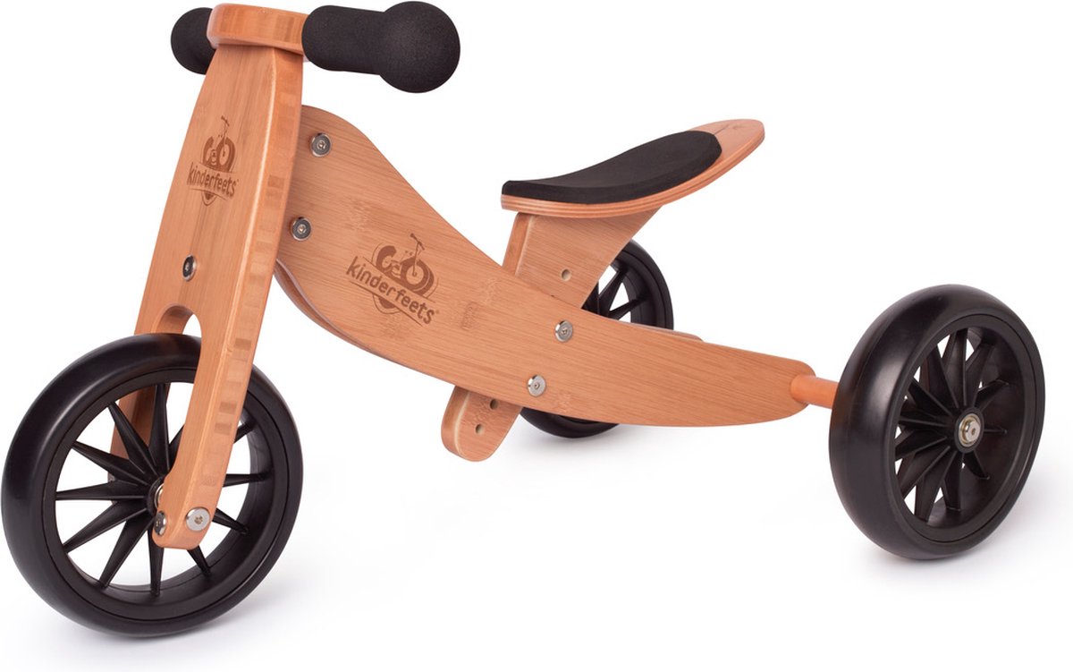 Kinderfeets 2-in-1 houten loopfiets & driewieler vanaf 1 jaar Tiny Tot - Bamboe Loopfiets kopen online