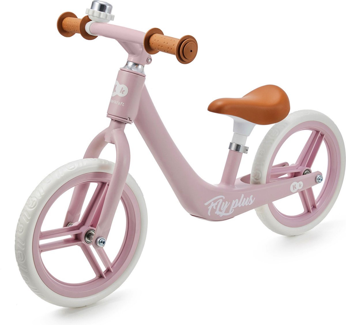 Kinderkraft FLY PLUS Loopfiets - Voor Kinderen vanaf 2 Jaar - Verstelbaar Zadel, Niet-Punctie EVA Wielen, Beperkte Stuurhoek en Ergonomisch Design - Powder Pink Loopfiets kopen online