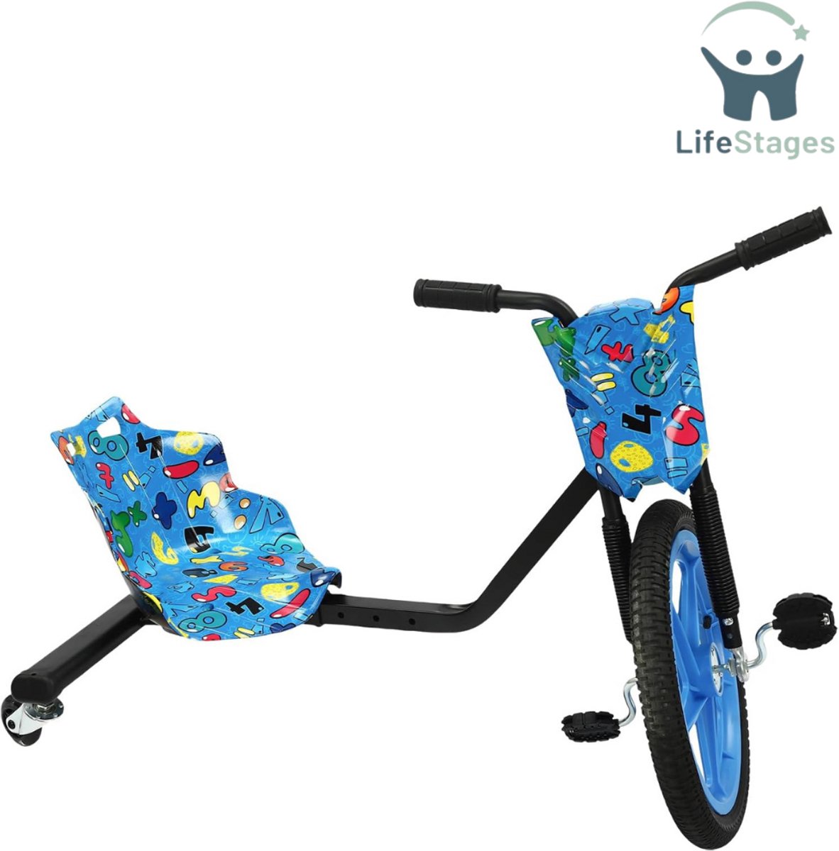 lifestages drift trike 360 drift trike gokart met pedalen voor kinderen driewieler driewieler kindervoertuig zitje verstelbaar 3 wielen pedaal driewieler voor kinderen 130 160 cm