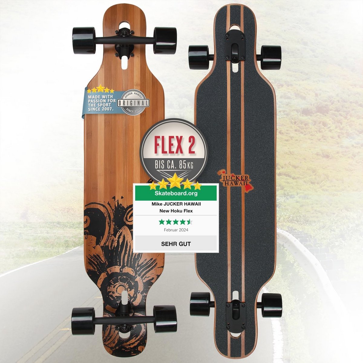 longboard met duurzame constructie en veelzijdig ontwerp voor kinderen en volwassenen