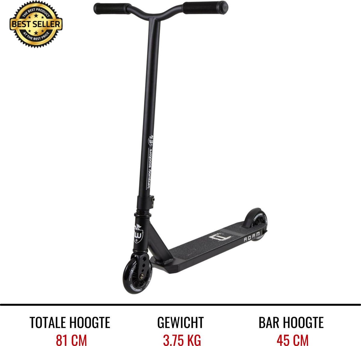 longway adam stuntstep zwart de ideale beginner stuntstep
