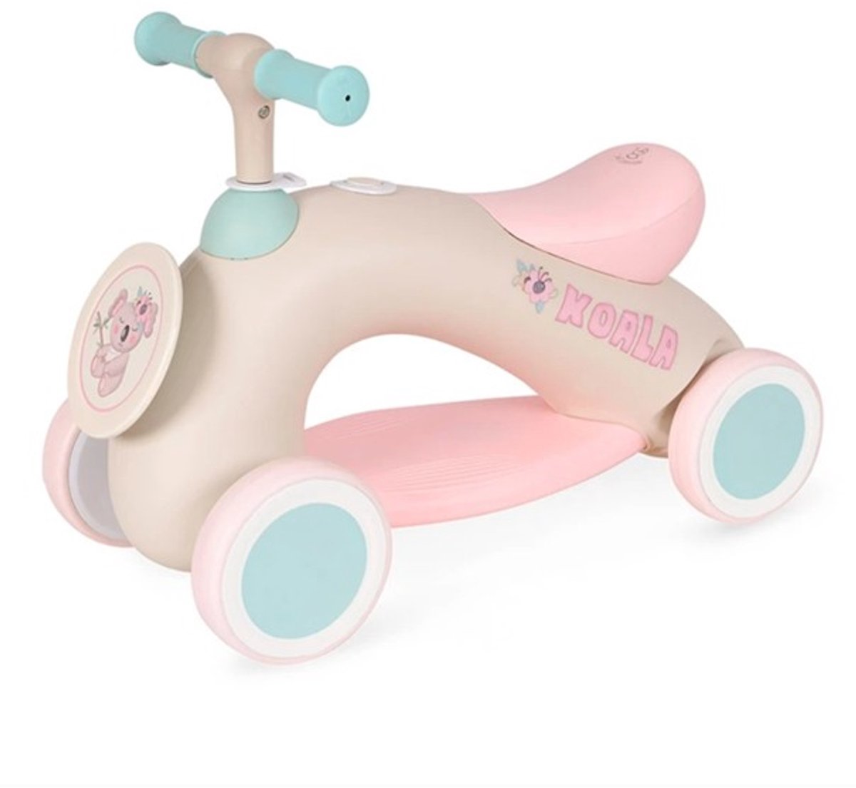 Loopfietsje met trekkoord - Kinderloop fietsje 2 jaar of ouder - Koala - Beige/Roze Loopfiets kopen online