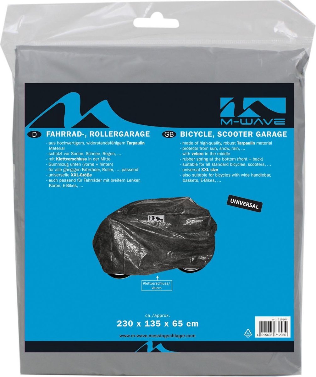 m wave fietshoes xxl waterdicht fleecevoering voor elektrische fietsen en scooters 230x135x65 cm