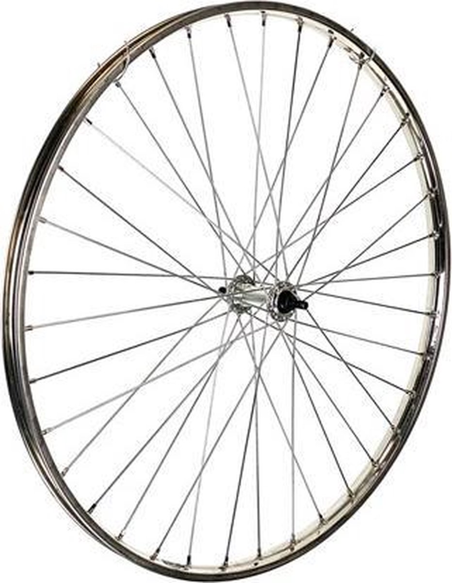 merkloos v wiel 28x 1 1 2 rvs velg spaak